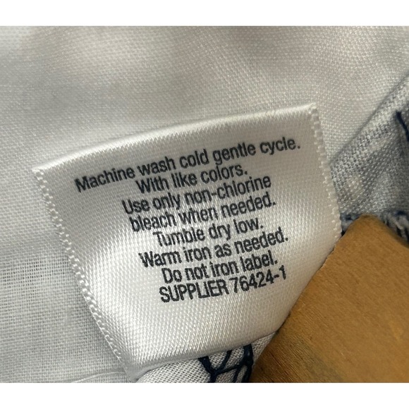 St John's Bay Navy Blue Patterned Pants Button Zip Women's Size 12P - Picture 8 of 9